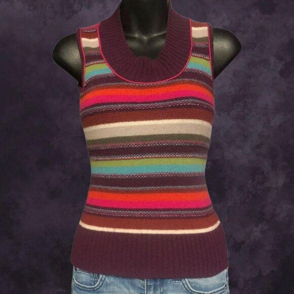 Vtg Mexx Striped Vest - Picture 1 of 5